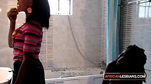 yo, kenyan lesbian babe licks her clean after peeing in bath