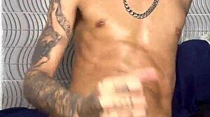 Slum guy jerks off alone after horny party night