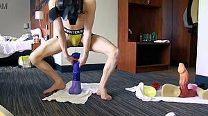 young guy with a big dick fucks his friend from prep course in a hardcore session.