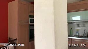 Beautiful redhead whore fucked outdoors by the road!