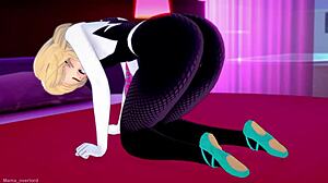 Spider gwen wants to fuck in her suit at the love hotel in the adult version