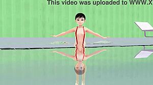 i watch anime girl swim in micro bikini with nip slip