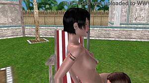 Animated 3D Lesbian Girls Lick Pussy in Cute Scene