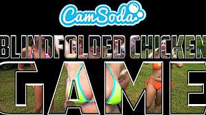 Camsoda: Blindfolded chicken game with big butt spanking?