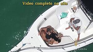 Young brunette gives ass to captain in big cock anal scene