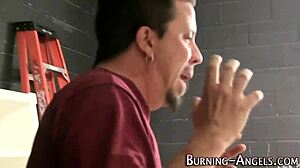 Behind the scenes of an alternative slut posing in goth lingerie and heels