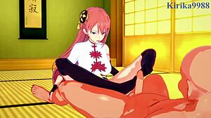 kagura and tae shimura join tsukuyo in intense hentai sex with the old man