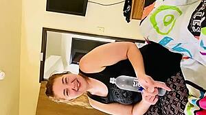 my blue-green eyed girlfriend got bent over for hardcore sex