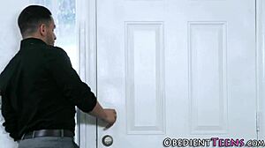 Kinky teen 18+ in lingerie gets rough in BDSM hardcore action.