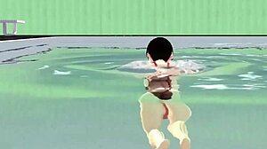 i watch anime girl swim in micro bikini with nip slip