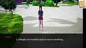 In this cartoon game, I introduce my new family with a blonde teen 18+ and small tits