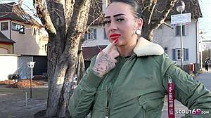 I picked up fit German femdom teen Katharina, she pissed while fucking me in public!