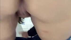 I worship her big ass in the bathroom with fishnets