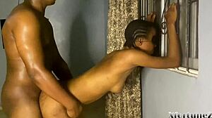 Ebony Babe Enjoys Intense Doggy Style Sex