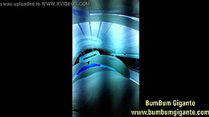 Brazilian Amateur Prepares Ass for Lover in Tanning Booth