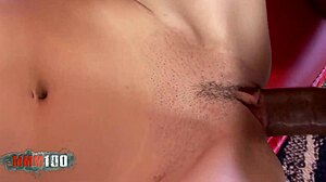 Giant Cock Delivers Huge Creampie to Brunette