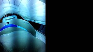 Brazilian Amateur Prepares Ass for Lover in Tanning Booth