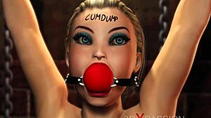 sub-slut feels gagged and fucked by black cock