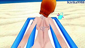 Nami and Nico Robin in intense one piece pov hentai