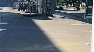 Pov handcuffed young woman in intense scene