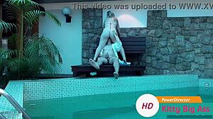 Camera Catches Hot Blonde Wife Fucking By Pool. Blowjob And Big Ass Action.