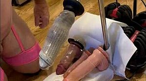 Barefoot in the kitchen, sissy takes dildos up her ass 🍑🧑‍🍳