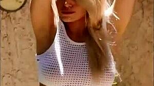 Liz Ashleys Retro 2015 Shoot with Natural Tits Undressing