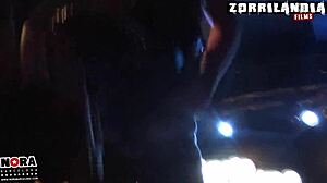 Blonde teen in hardcore BDSM bondage spanking