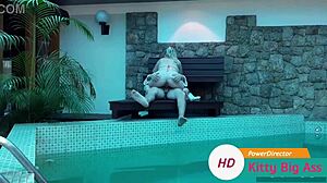 Camera Catches Hot Blonde Wife Fucking By Pool. Blowjob And Big Ass Action.