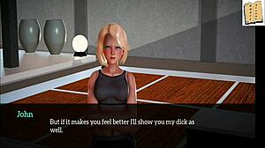 In this cartoon game, I introduce my new family with a blonde teen 18+ and small tits