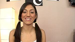 Teen girlfriend sucks cock deep and hard