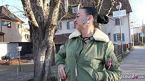 I picked up fit German femdom teen Katharina, she pissed while fucking me in public!