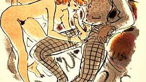 Vintage erotic drawings from antique anime hentai cartoons