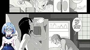 Girls night out turns into futanari fun, i error in excitement