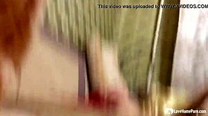 redhead stepsister pounded hard in doggy style over and over. bent over for a wild cumshot finish.