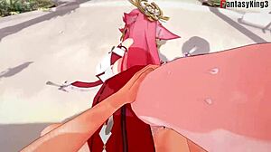 Yae Miko fucks hard in Genshin Impact fantasy! 🔥