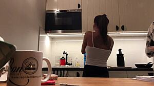 Sylvia's Amazing Nipples In Kitchen