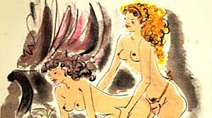 Vintage erotic drawings from antique anime hentai cartoons