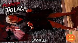 Naughty witch gets hard dick in ass