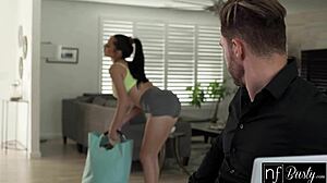 Busty Brunette MJ Fresh Seduces BF for Hot Blowjob and Ride