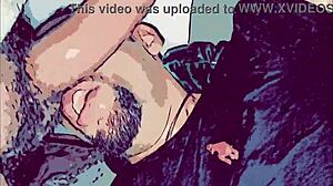 In this gay animation, he fucks the passive mouth with his thick cock