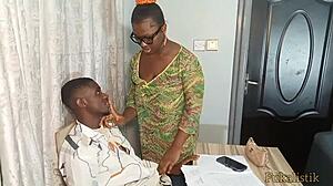 my client's wife with big boobs seduced me at the office