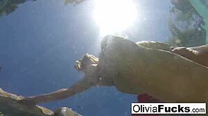 olivia enjoys summer pool fun with big tits nude