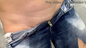 shower in wet clothes for a softcore solo fetish