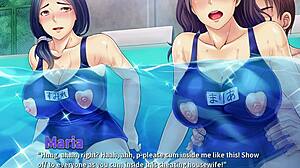 邻居们在泳池里疯狂三人行和妻子们！🏊‍♂️