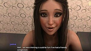 Brunette milf catches John banging Jamie in steamy encounter