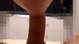 Cream in her mouth, she notices throbbing