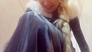 elsa teases with big tits and ass blowjob