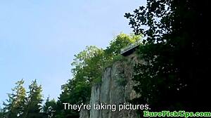 Euro GirlNextDoor Blonde Teen Fucks Cock for Cash in Public POV