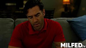 Hot Busty MILF Sneakily Fucks Cable Guy